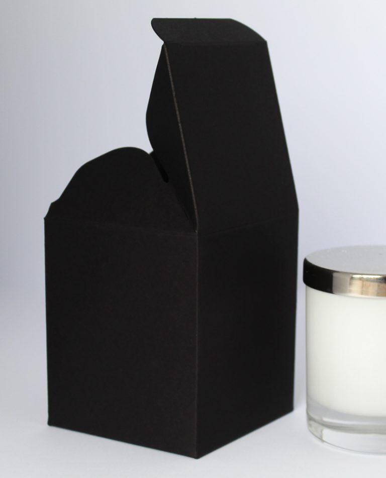 30cl 460gsm Matte Black candle box with a web top. Naked Design