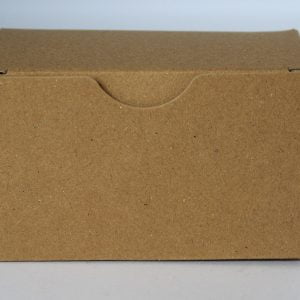 Kraft gift box 100mm(W) x 60mm(D) x 60mm(H) made from a 350gsm 100% recycled board.