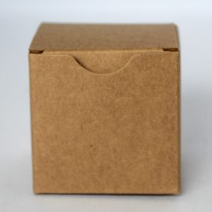 Gift box 60mm(W) x 60mm(D) x 60MM(H) made from a Kraft 350gsm 100% recycled board.