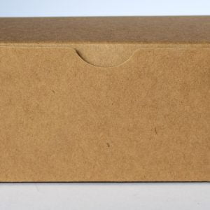 Kraft gift box 160mm(W) x 70mm(D) x 70mm(H) made from a 350gsm 100% recycled board.