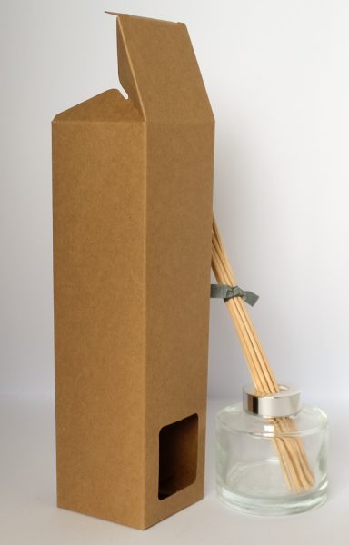 100ml Kraft Brown Reed Diffuser box with window. – Naked Design