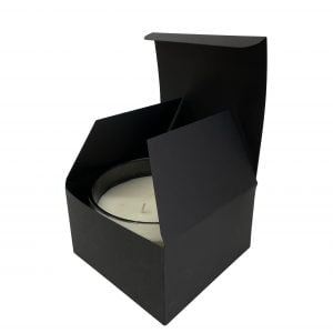 50cl Matt Black triple wick candle box made from a 460gsm fsc certified board.