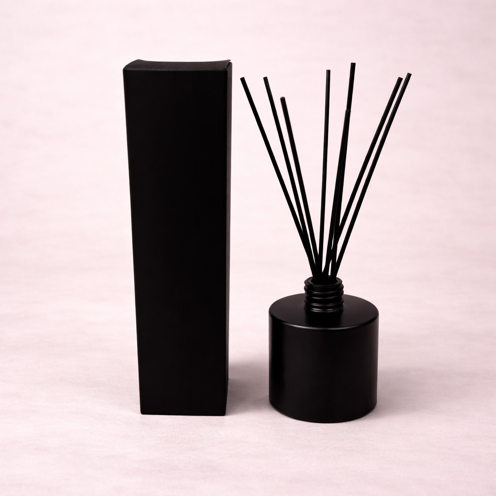 50ml solid matte Black Reed Diffuser box no window.