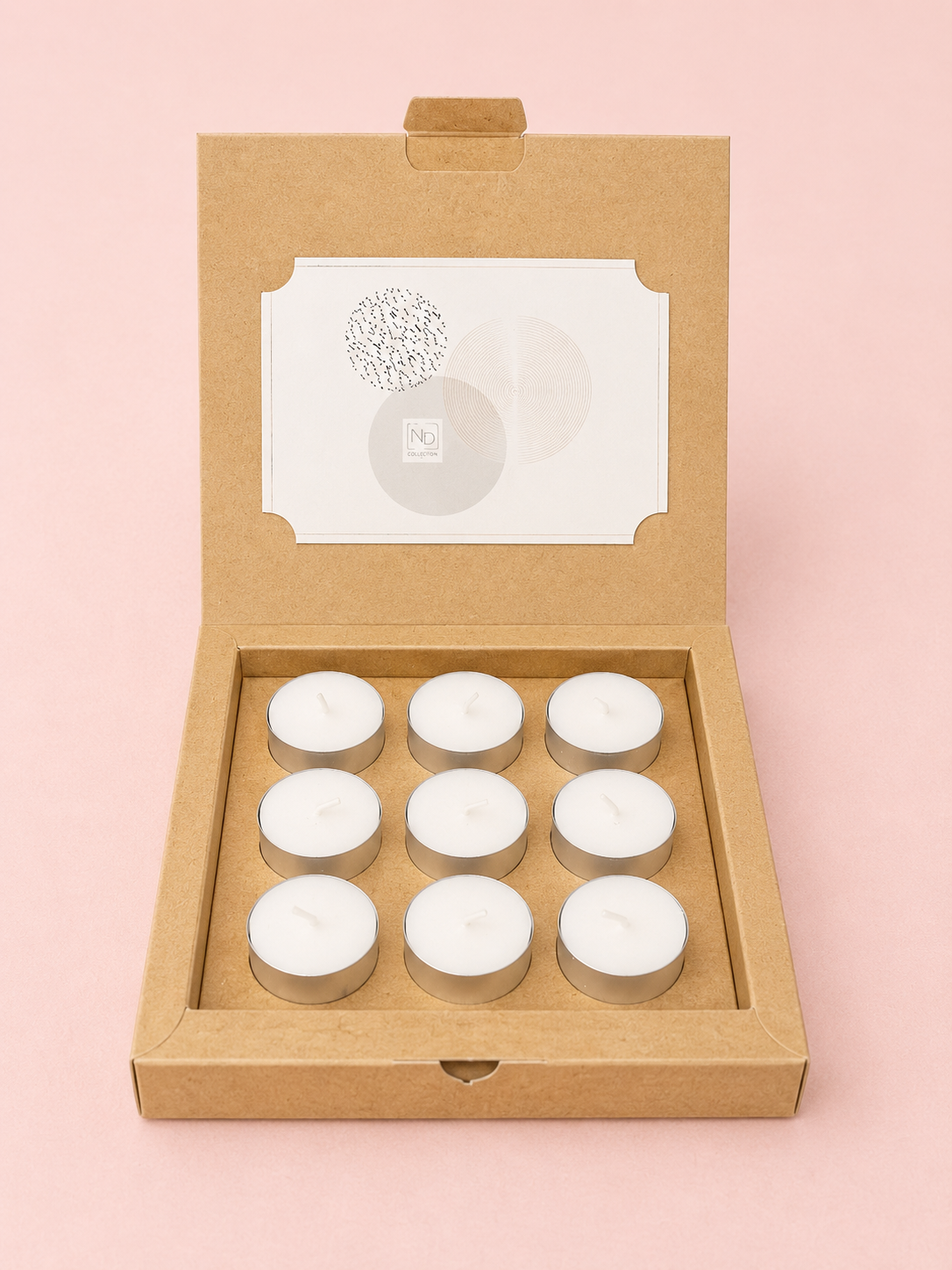 Beautiful kraft Brown buffer wall boxes to hold 9 tea-lights.