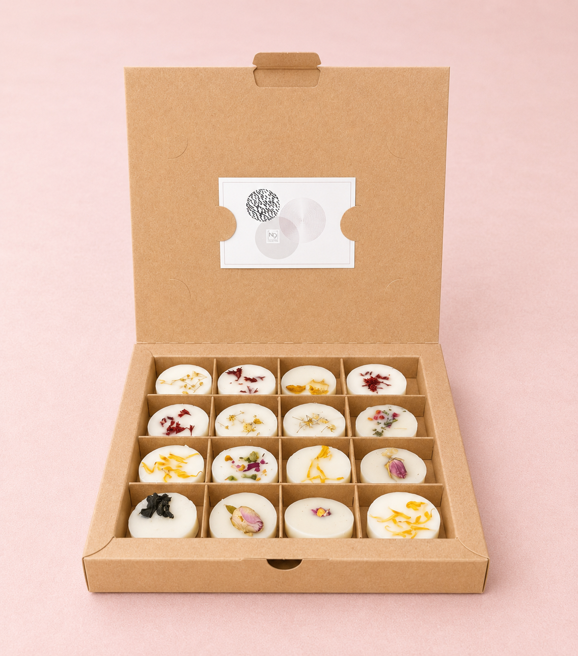 Beautiful kraft Brown buffer wall boxes to hold 16 melts Wax melt, tea-lights or chocolates.