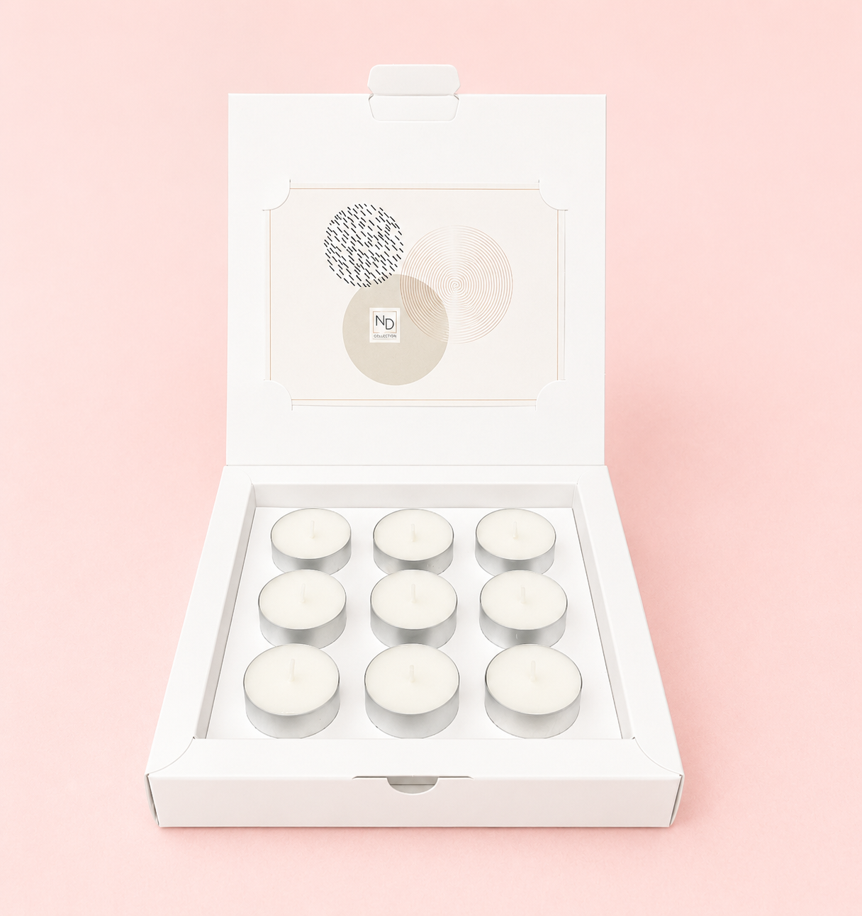 Beautiful White buffer wall boxes to hold 9 tea-lights.