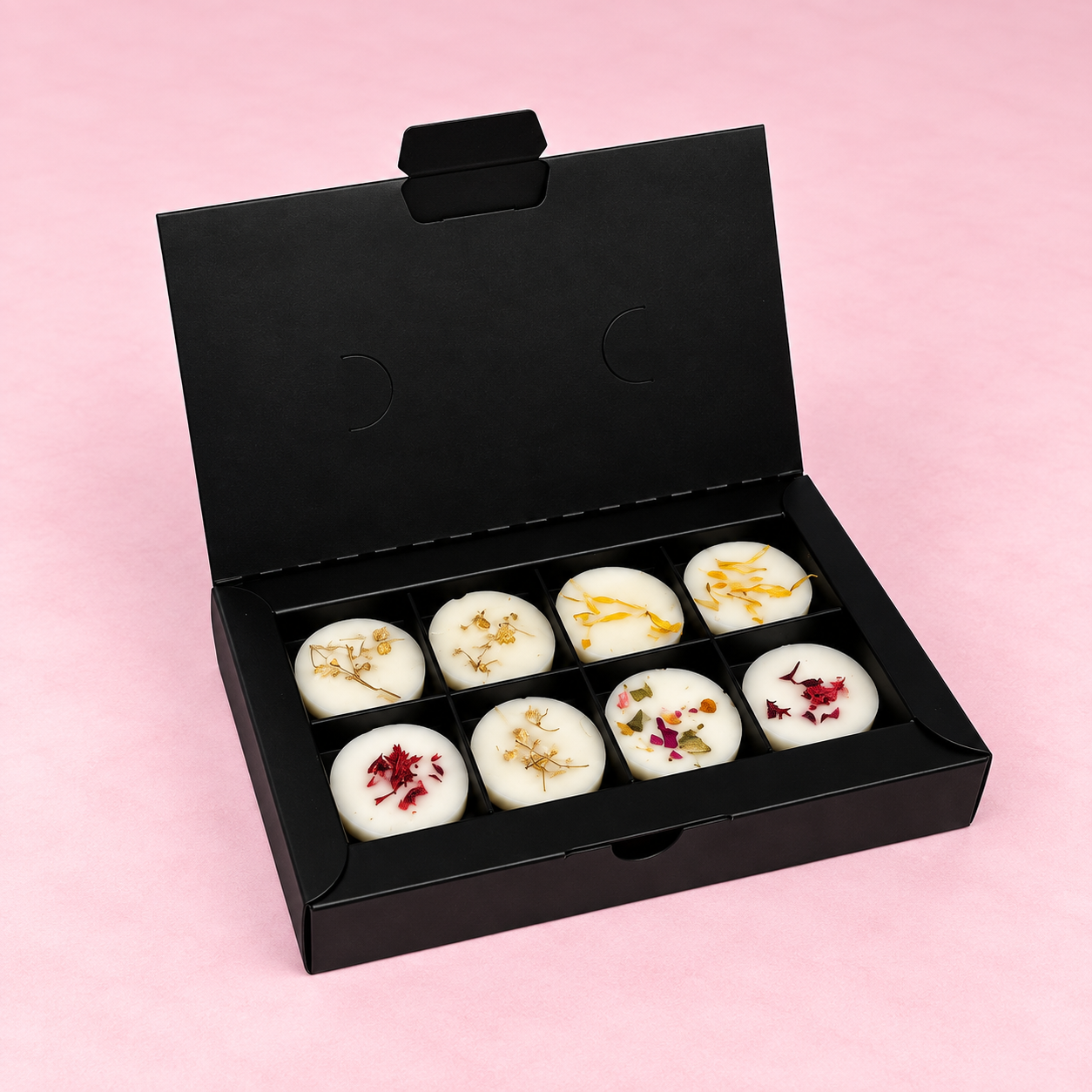 Beautiful Black buffer wall boxes to hold 8 melts Wax melt, tea-lights or chocolates.